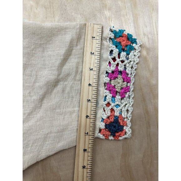 Boho Crochet Kimono Cardigan Fringe Open Front Festival Hippie Topper One Size - Picture 5 of 7
